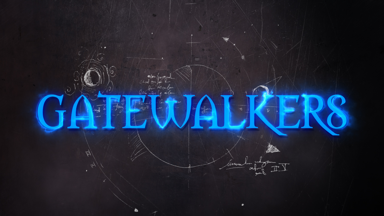 Gatewalkers Logo Thumbnail with blue fire lit lightly on the text.